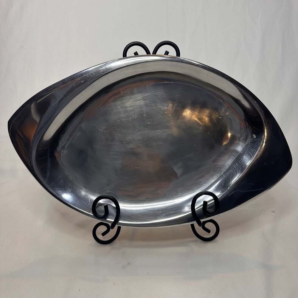 Nambe #691 Aaron Johnson 14" Oval Metal Serving Platter Bowl 1999